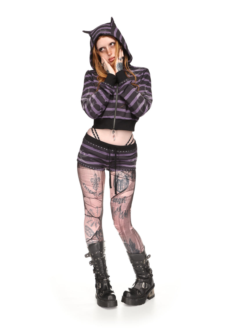 VILLAIN STUDDED MICRO HOTPANTS BLACK