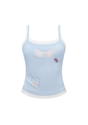 WHISPER DOUBLE LAYER CAMI TOP BABY BLUE