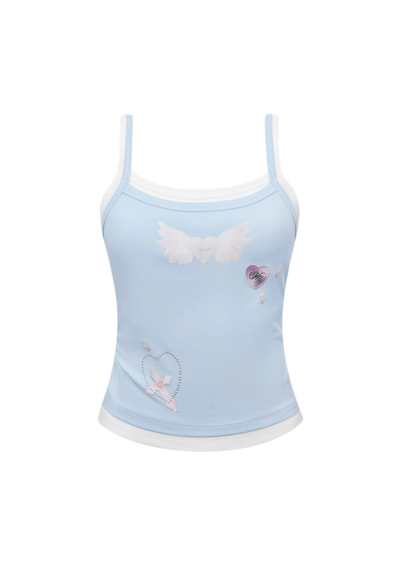 WHISPER DOUBLE LAYER CAMI TOP BABY BLUE