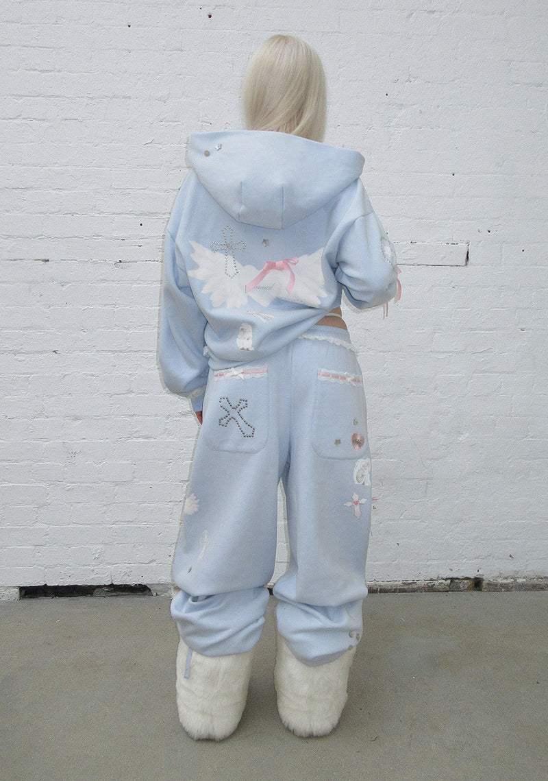 WHISPER OVERSIZED SWEATPANTS BABY BLUE