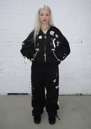 WHISPER OVERSIZED SWEATPANTS BLACK