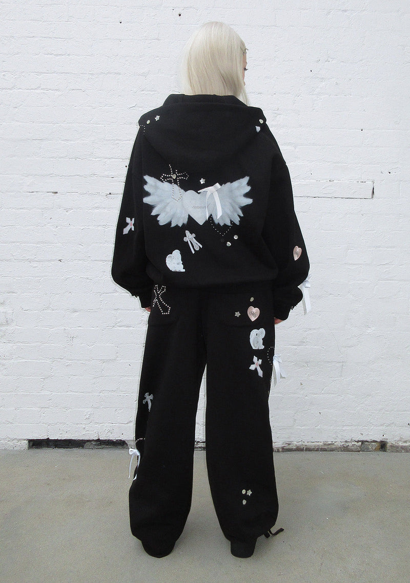 WHISPER OVERSIZED SWEATPANTS BLACK