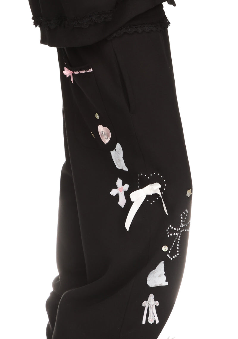 WHISPER OVERSIZED SWEATPANTS BLACK
