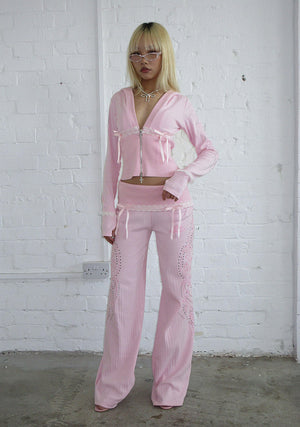 WHISPER RIBBON POINTELLE SCULPT PANTS BABY PINK