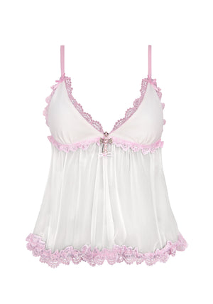 WHISPER SHEER MESH CAMI TOP WHITE
