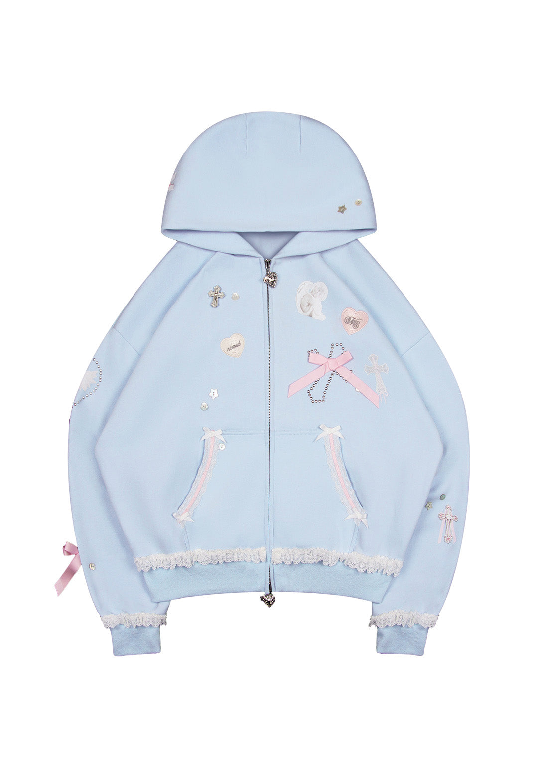 WHISPER ZIP HOODIE BABY BLUE