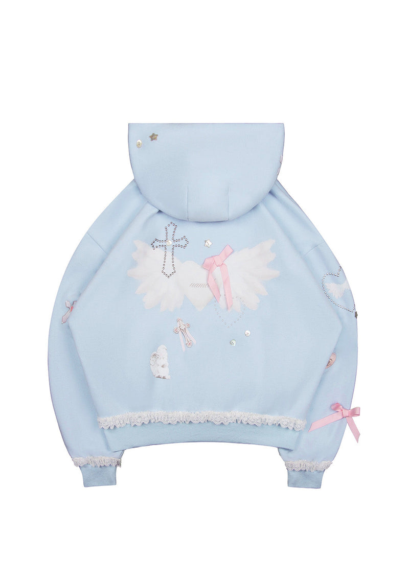 WHISPER ZIP HOODIE BABY BLUE