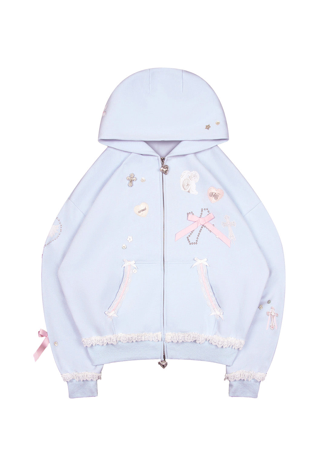 WHISPER ZIP HOODIE BABY BLUE