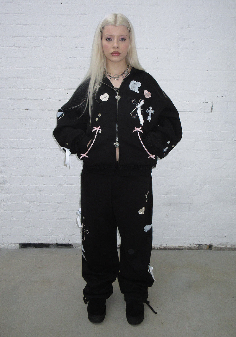 WHISPER ZIP HOODIE BLACK