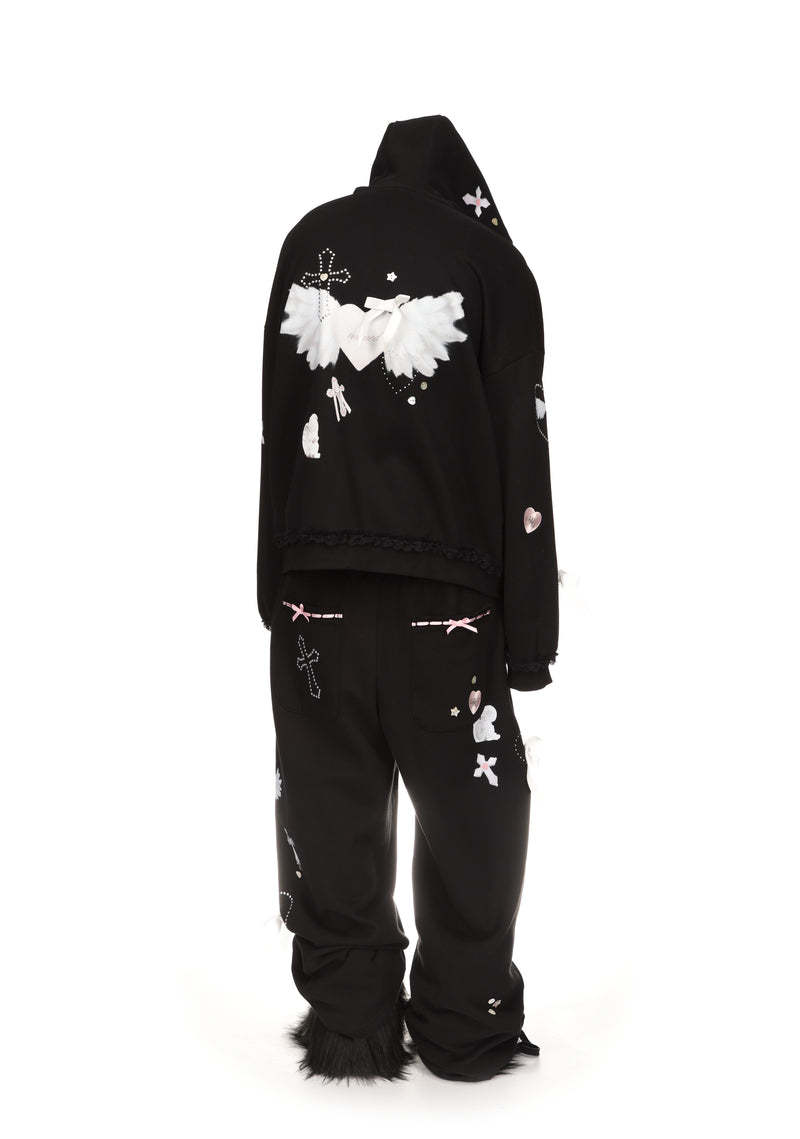 WHISPER ZIP HOODIE BLACK