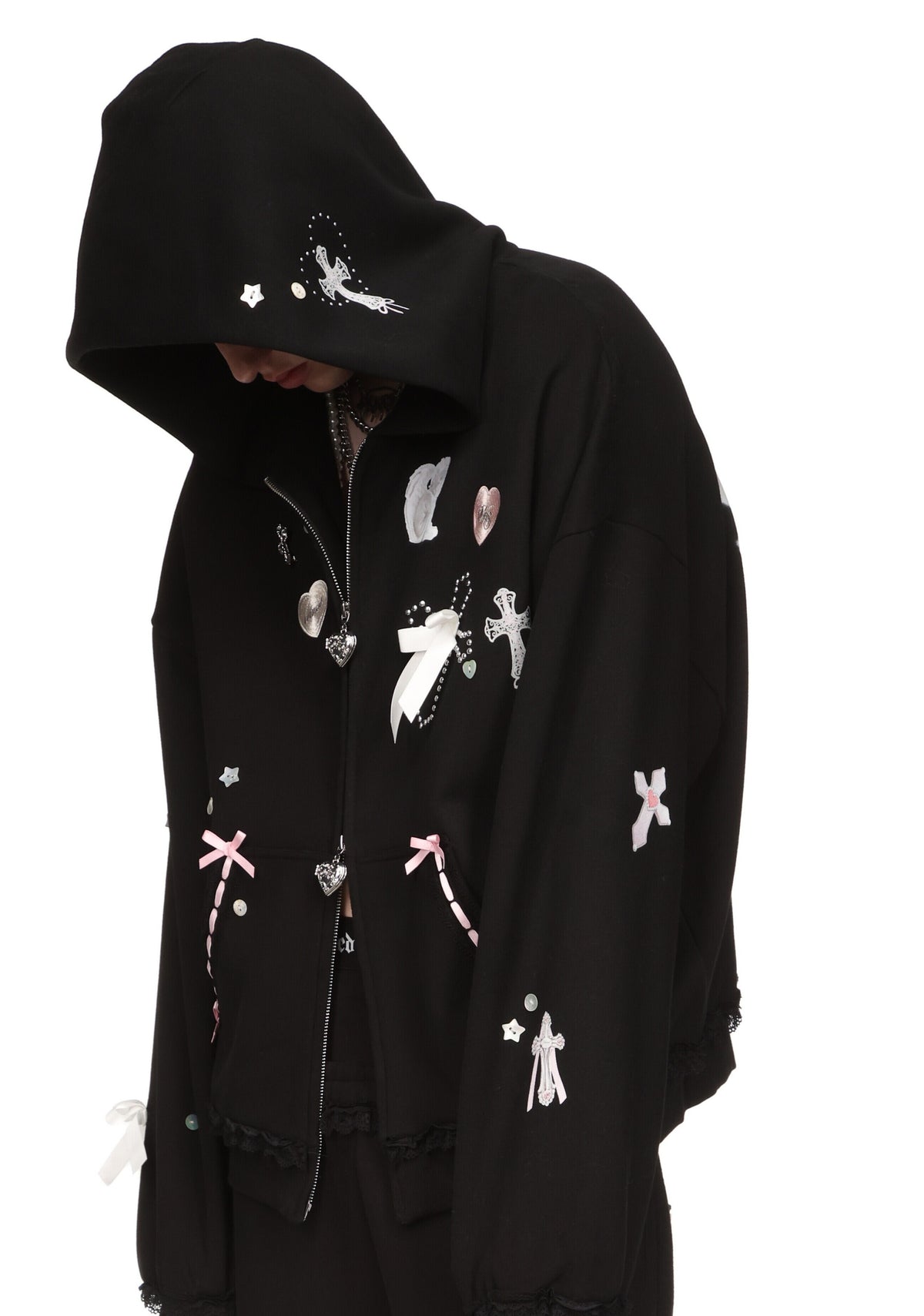 WHISPER ZIP HOODIE BLACK