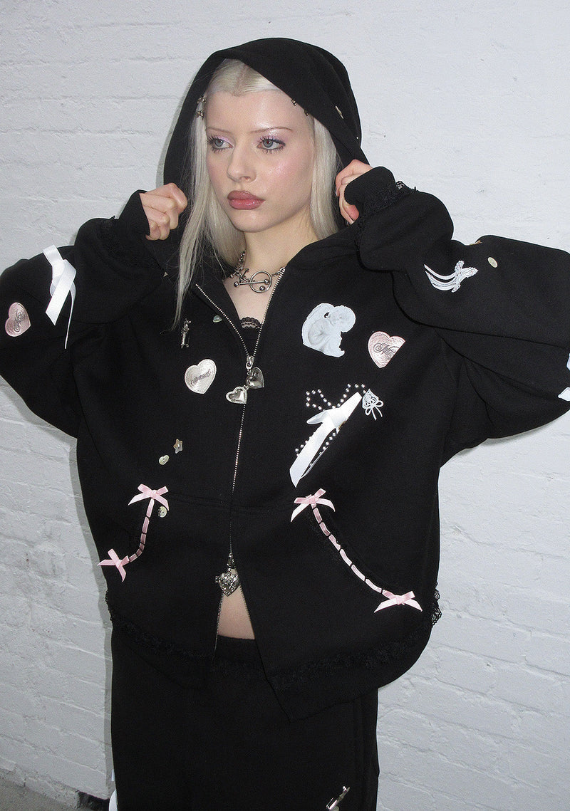 WHISPER ZIP HOODIE BLACK