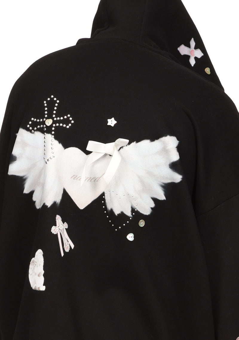 WHISPER ZIP HOODIE BLACK